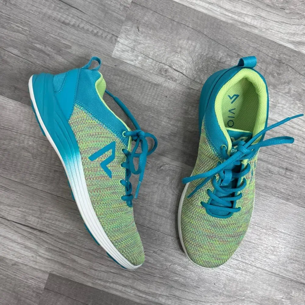 VIONIC Women's AGILE ADLEY Sneakers Green Blue Shoes Size 7 1/2